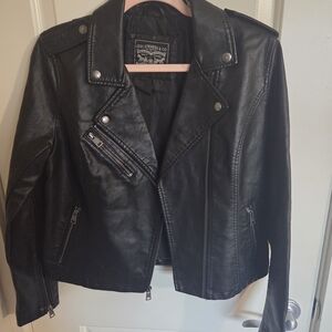 Levi's Women's Classic Black Leather Biker Jacket